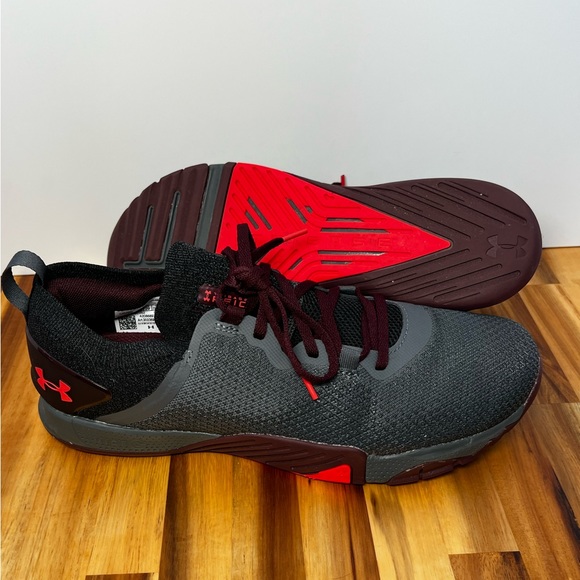 Under Armour Men's Cross Trainer pre-owned gray/maroon colorway - Picture 4 of 5